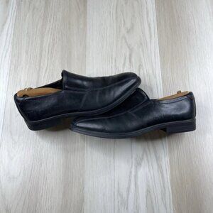 Ecco Mens Black Shoes Size 45 Leather Loafer Slip On
